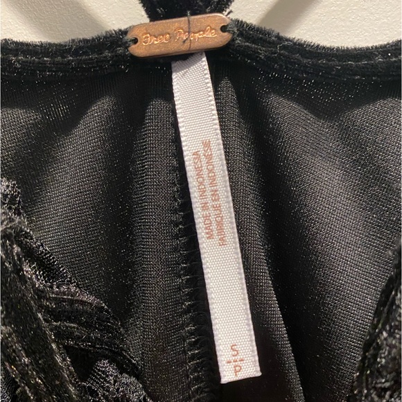 FREE PEOPLE Black Velvet Lace Top (NWT) - Picture 6 of 6
